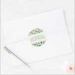 Christmas Holly Greenery Custom Return Address Classic Round Sticker<br><div class="desc">Christmas Holly Botanical Greenery Custom Return Address Sticker in Red and Green</div>