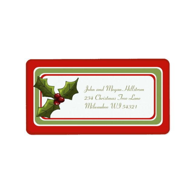 Christmas Holly Holiday Gift Tag (Front)
