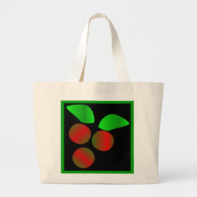 Christmas Holly I Large Tote Bag (Front)