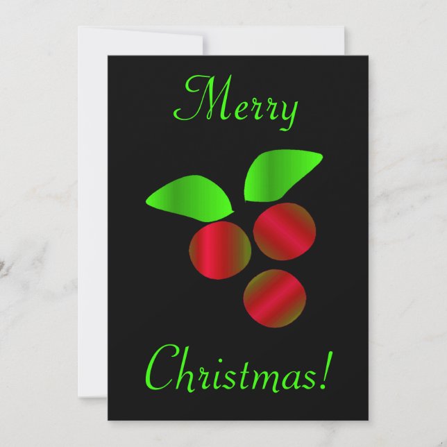Christmas Holly Invitation (Front)