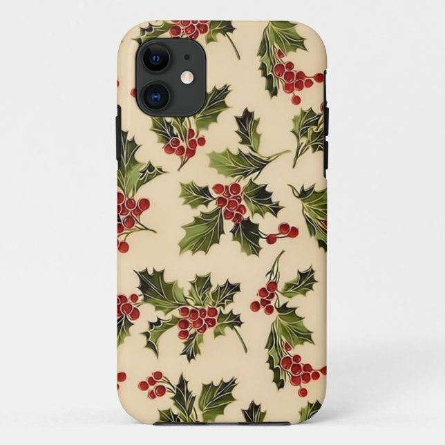 Christmas Holly iPhone Case (Back)