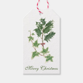 Christmas Holly & Ivy Sprig Botanical Gift Tags