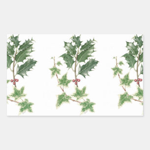 Christmas Holly & Ivy Sprigs Botanical Stickers