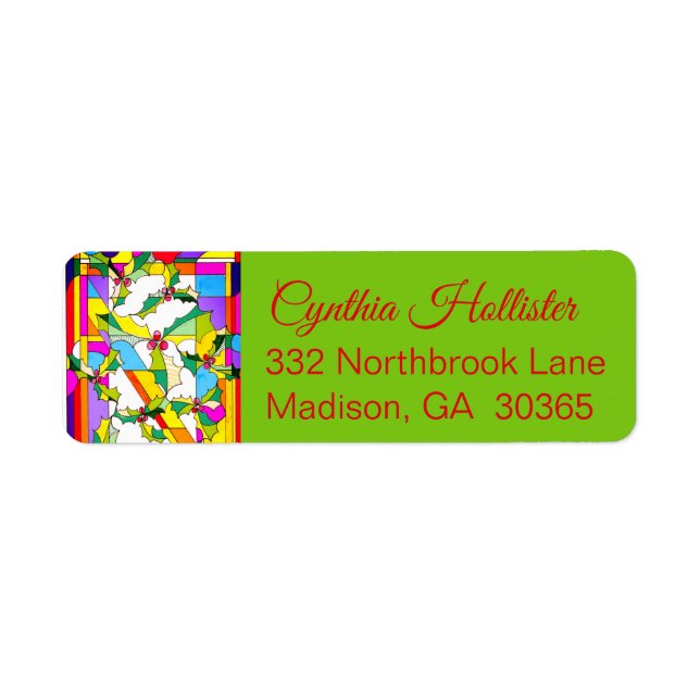 Christmas Holly Label by Leslie Clair Bures (Front)