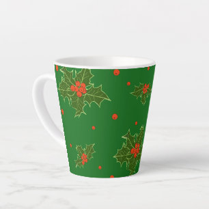 Christmas Holly Latte Mug