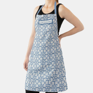 Christmas holly leaves and flowers petals tiles apron