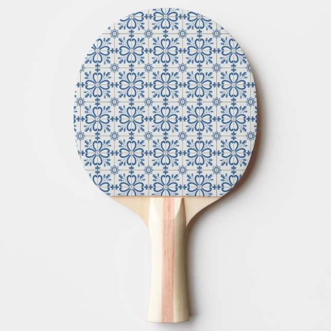 Christmas holly leaves and flowers petals tiles ping pong paddle (Front)