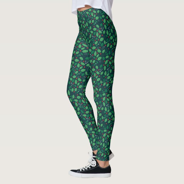Christmas Holly Leggings (Left)