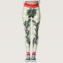 Christmas Holly Leggings