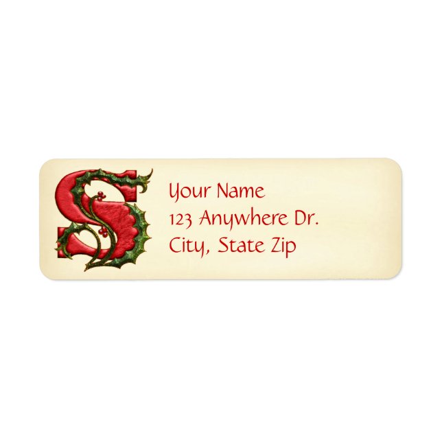 Christmas Holly Monogram S (Front)