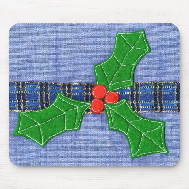 Christmas holly mouse mat (Front)