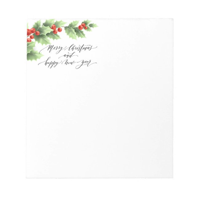 Christmas Holly Notepad (Front)