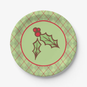 Christmas Holly Paper Plates