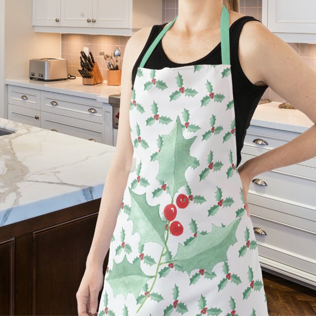  Christmas Holly Pattern Apron (Creator Uploaded)