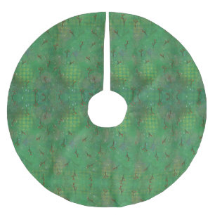 Christmas Holly Pattern Brushed Polyester Tree Skirt