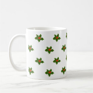 Christmas Holly Pattern Coffee Mug