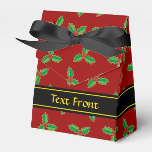 Christmas Holly Pattern Favour Box