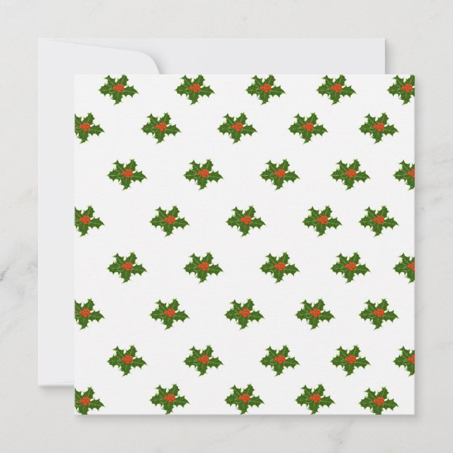 Christmas Holly Pattern   Holiday Card (Front)