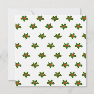 Christmas Holly Pattern Holiday Card