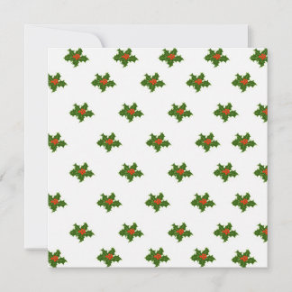 Christmas Holly Pattern   Holiday Card