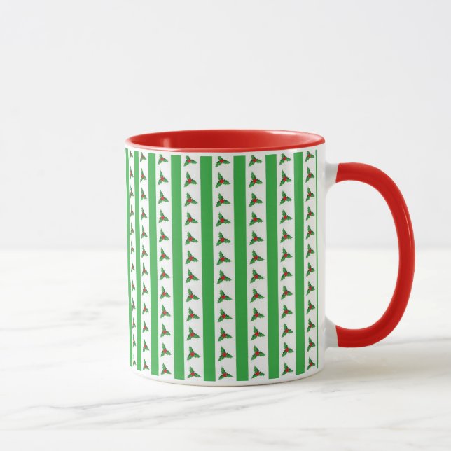 Christmas Holly Pattern Mug (Right)