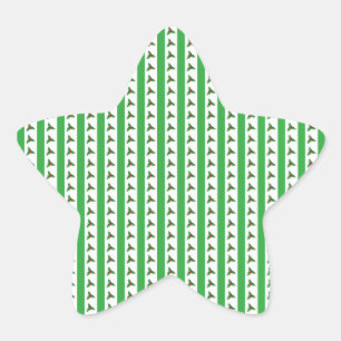Christmas Holly Pattern Star Sticker
