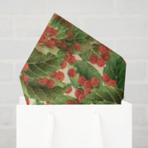 Christmas holly pattern tissue paper