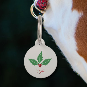 Christmas Holly Pet Tag
