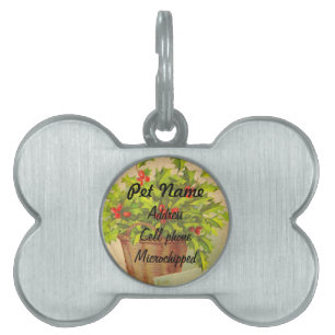 Christmas Holly Pet Tag