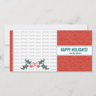 Christmas Holly Photo Card {4 x 8}
