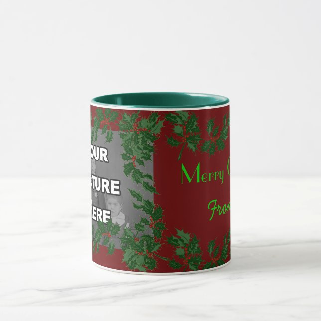 Christmas Holly Photo Mug (Center)