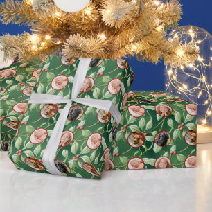 Christmas Holly Photo Wrapping Paper
