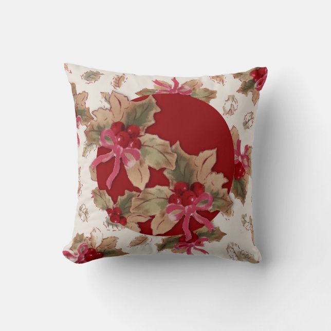 Christmas Holly Pillow (Front)