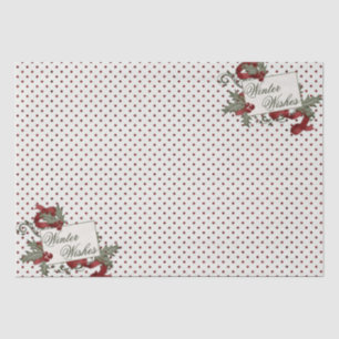 Christmas-Holly-POLKA-DOT-Winter Wishes Tissue Paper