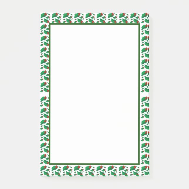 Christmas Holly Post-it Notes (Front)