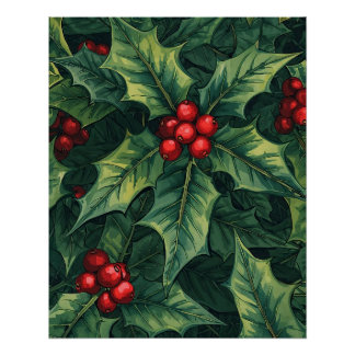 Christmas Holly Poster