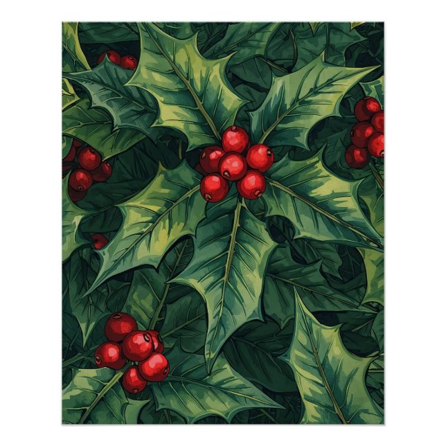 Christmas Holly Poster (Front)