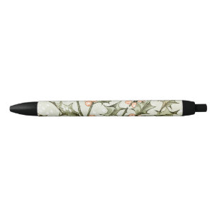 Christmas Holly Pretty Antique Greeting Black Ink Pen
