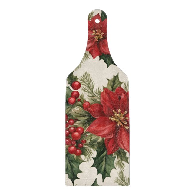 Christmas Holly & Red Berries Cutting Board (Front)