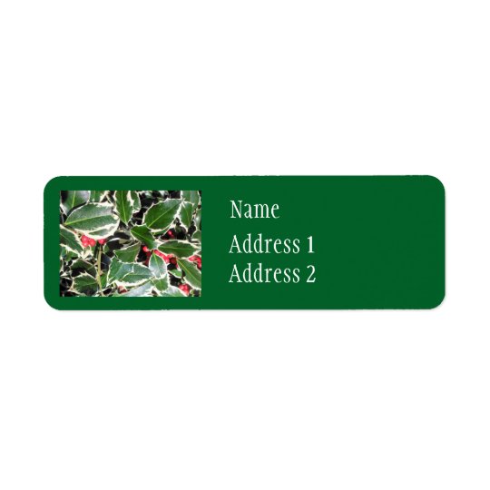 Christmas Holly Return Address Label