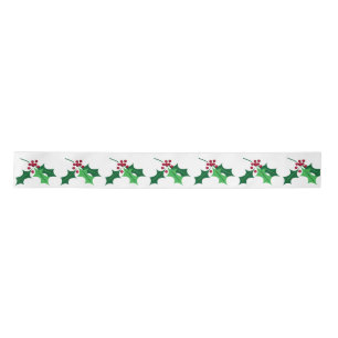 Christmas holly satin ribbon