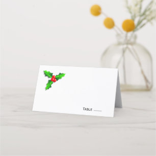 Christmas holly seating place card