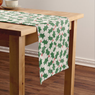 Christmas Holly Short Table Runner