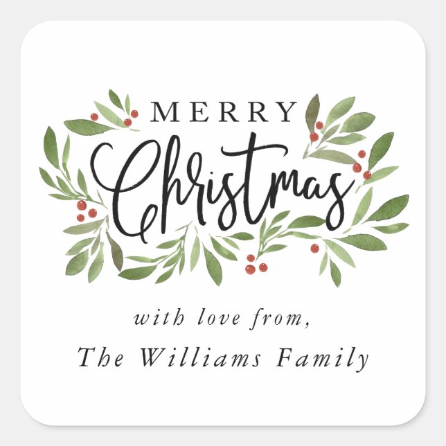 Christmas Holly Sticker Tag (Front)