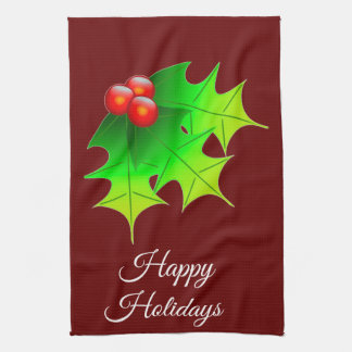 Christmas Holly Tea Towel