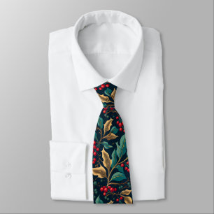 Christmas Holly Tie