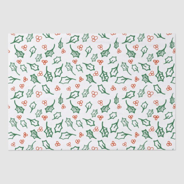 Christmas holly tissue paper (Front)