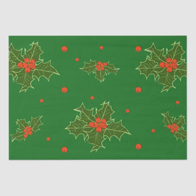 Christmas Holly  Tissue Paper (Front)