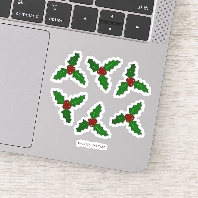 Christmas Holly twig red green holidays decor (Detail)