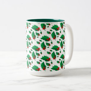 Christmas Holly Two-Tone Coffee Mug